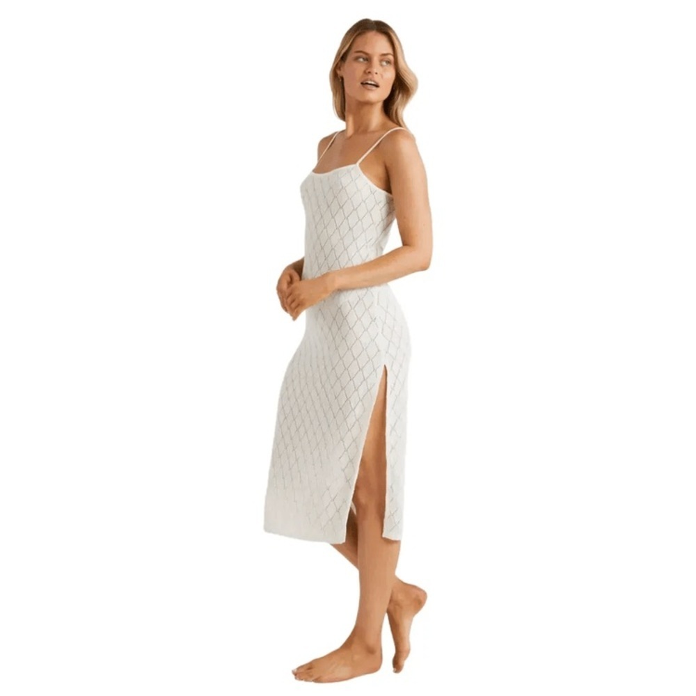 Billabong day dream off-white eyelet slip cover-up dress NWT